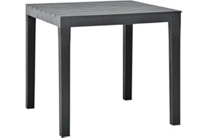 VIDAXL Ipae-Progarden Mesa Cuadrada Bali Antracita, Negro, 78x78x73h cm