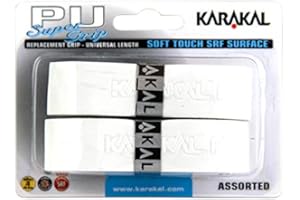 Karakal Super PU Replacement Grips - Pack of 2 - White - Tennis - Squash - Badminton - Retail Package (White)