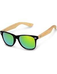 Wayfarer Gafas UV 400 Navaris - Mujeres hombres de sol - Gafas con patillas de bambú en diferentes colores