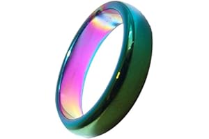 JANNI-SHOP-ANHÄNGER Hämatit Regenbogen Ring 6 mm Breite schöne schimmernde Regenbogen Farben verschiedene Größen. (54 mm)