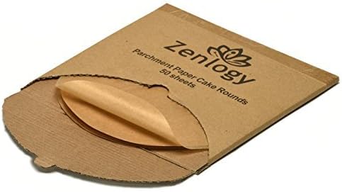 Zenlogy Parchment Rounds (50 Pcs) - Exact Fit for Your 9" Cake Pans - measures 22 cm - Comes with Convenient Pullout Storage Box