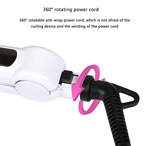 LiKin Hair Straightener 3-in-1 Changeable Plate Straightener 1 Inch Heating Plate Curler Ceramic LCD Does Not Hurt Hairpin  Color   White 