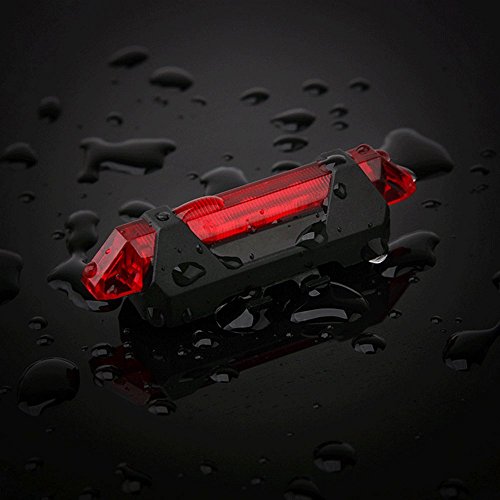 LED Fahrradlampe Aufladbar,PUGO TOP Rücklicht Wasserdicht 5 LED USB Fahrradlicht, Hinter Licht Fahrradbeleuchtung Sport Beleuchtung - 2