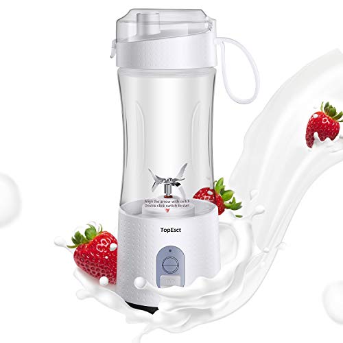 TopEsct Tragbarer Mixer, Smoothie Maker to go- Mobiler Standmixer/Elektrischer Mini Saftmixer Sechs Klingenin 3D-Anordnung für hervorragendes Mixen,13oz USB Wiederaufladbarer Juicer