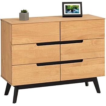 Newfurn Kommode Anthrazit Wildeiche Sideboard Vintage Industrial