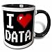 Produktbild 3dRose 118876_4"Geeky Old School Pixels 8-Bit I Heart I Love Data Two Tone Mug, 11 oz, Black/White
