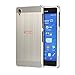 Produktbild WIWJ Sony Xperia Z3 Spiegel Hülle,Xperia Z3 Mirror Cover, Handyhülle Spiegel Metall Case Cover 2 in 1 Aluminium Rahmen PC Bumper Case Schutzhülle für Sony Xperia Z3-Silbergrau