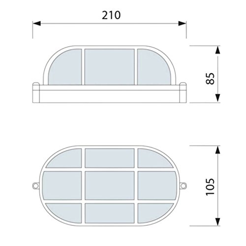 2er Pack – Saunalampe Kellerlampe Bulkhead E27 IP54 schwarz – Aluminium-Gehäuse mit Glasabdeckung - 4