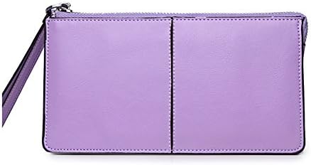 Longzibog Leather Fashion Women's Purse Organizer Long Wallet Clutch Card Holder Money Clip Light Purple