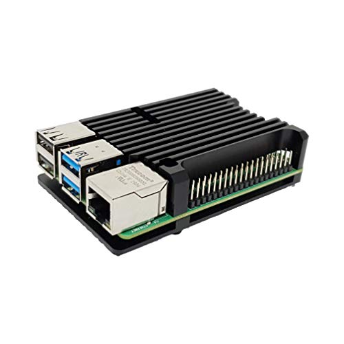 Raspberry Pi 4 - Carcasa de Aluminio para Raspberry Pi 4 Modelo B Negro Negro