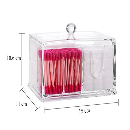Zindoo Kosmetik Aufbewahrung Organizer Wattestäbchen Acryl Behälter Halter Box 4 Abteile - 4