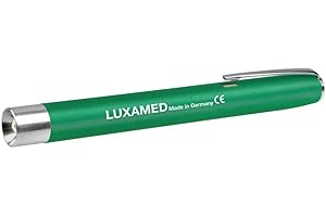 Luxamed Diagnostikleuchte mit LED Pupillenlampe Pupillenleuchte 3,3 Volt grün inkl. 2 AAA Batterien