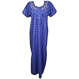 Indiatrendzs Women Nighty Cotton Blend Fabric Printed Purple Nightwear Maxi for Women (Chest 46)