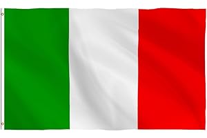 BIGTREE 90 X 150 cm Bandiera Italiana Bandiere Italian Flag Festival Italiani con 2 occhielli in metallo all'aperto Celebrazione per Italia Feste Decorazione per Sport da Giardino Campionato europeo italiana
