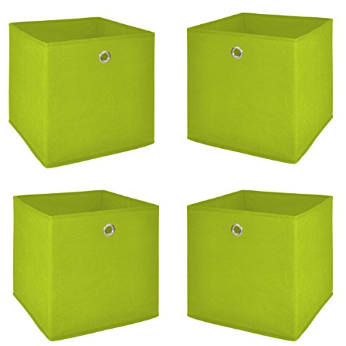 Möbel Akut Faltbox 4er Set in apfelgrün, Aufbewahrungsbox für Raumteiler oder Regale - 2