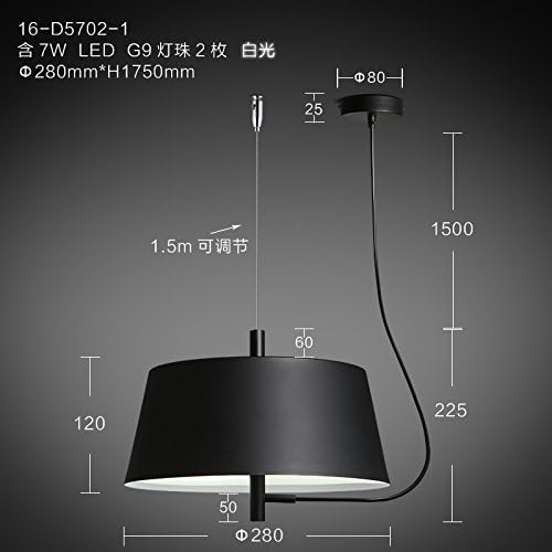 Osradmd Modern Simple Dining Room, Bedroom, Dining Room, Simple Home Dining Table, Northern Europe Originality Modelling, Black Single Head Condole Lamp,Collection Of Goods