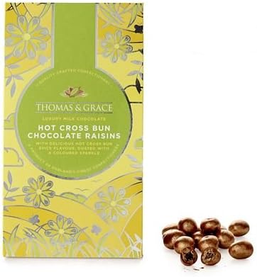 Thomas &amp; Grace Hot Cross Bun Flavour Milk Chocolate Raisins, 140g