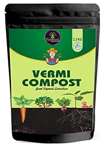 Plantsoul 2.5 Kg Vermicompost 100% Natural Fertilizer Organic Manure for All Plants - Enriched with Seaweed Extract