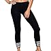 Produktbild Yoga Hoese Yesmile Damen 3/4 Sport Leggings Hohe Taille Strumpfhose Active Running Hosen Pilates Sportlich Fitness Mesh Hose Leggings (Schwarz, XL)