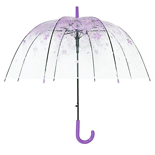 Cherry Blossom Transparent Domed Umbrella Totes Clear Bubble Umbrella (purple) Cherry Blossom Transparent Domed Umbrella Totes Clear Bubble Umbrella (purple)