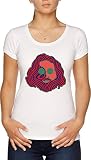 Impreso en la UE alemán Cara Camiseta Mujer Blanco