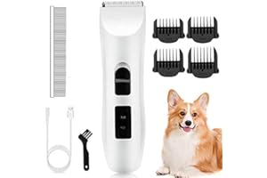 EDHA Dog Clippers Cat Shaver, Low Noise Pet Grooming and Trimming Clippers Kit, USB Rechargeable Cordless Dog and Cat Grooming Set, Detachable Blade