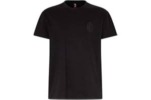 AC Milan - T-Shirt con Logo, 100% Cotone, Prodotto Ufficiale, Unisex