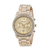 Uhren Damen,linqi1164 Armbanduhren für Frauen Günstige Uhren Wasserdicht Casual Analoge Quarz Uhr Luxus Armband Uhren Edelstahl Mesh Business Mädchen Frau Sport Uhr (Gold-Diamant)