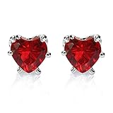 [Metal y piedras preciosas]: latón respetuoso con el medio ambiente (SIN NÍQUEL) con 18K Chapado en oro blanco. Rubí Rojo color (Julio Birthstone) son usados. El tamaño principal de la piedra preciosa es 4mmx4mmx2