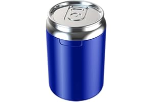 Cenicero de Coche Acero Inoxidable, MoreChioce Acero Inoxidable Cenicero con Tapa Cenicero de Coche Desmontable Adecuado para Coche,Hogar,Oficina,11 cm x 8 cm x 8 cm,Azul