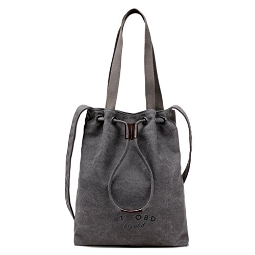 Preisvergleich Produktbild Sucastle Beiläufige Retro europäische Multifunktionsmänner Damen-Tasche Leinwand grau 35x28x7cm