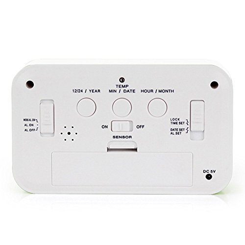 Greeney Digitale Wecker Uhren Mit Großes Bildschirm und Smart-Touch Control, Temperaturanzeige, Kalender, 24/12 Stunden-Umwandlung, Aufsteigende Alarm, Sensor-Hintergrundbeleuchtung, Praktische Snooze / Licht Funktion Ultra Lautlos ROSA - 6