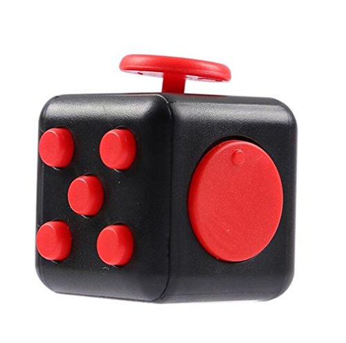 Zindoo (6 functions) Fidget Cube Relieves Stress & Anxiety Attention Funny Fidget Toys for Children and Adults, Boredom all at your finger tips for work, class, Home (Black/Red) Zindoo (6 functions) Fidget Cube Relieves Stress & Anxiety Attention Funny Fidget Toys for Children and Adults, Boredom all at your finger tips for work, class, Home (Black/Red)