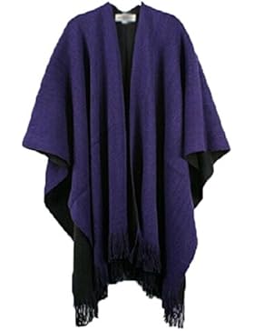 LvRao Comodo Caldo Cardigan Poncho Reversibile Donna Mantelle Con Nappa