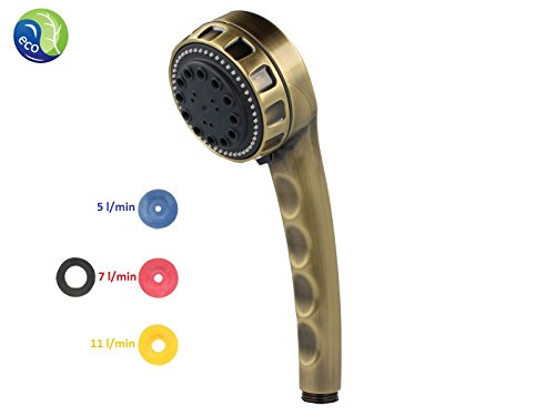 tecuro Handbrause ew-color - bronze/bronciert - 3-fach umstellbar