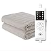 Produktbild Heizdecke Mit Abschaltautomatik (1-8 Stunden Timer) |100% Vlies | 4 Stufen | 40° Waschbar | Wärmedecke | Wärmeunterbett | Wärmezudecke | Elektrische Heizdecke | 150 X 80 Cm | 180 X 200Cm ,Gray,180*150Cm