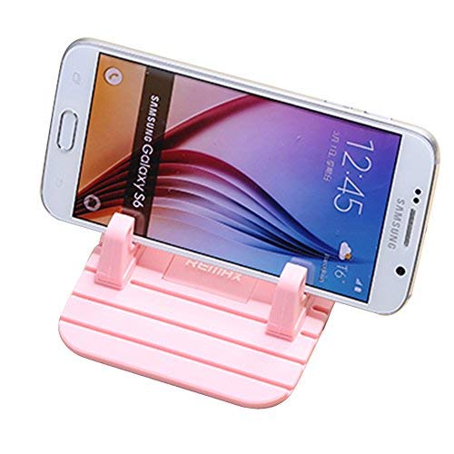 Remax Support Téléphone Voiture en Silicone Antidérapant, Tapis Auto à Pose Smartphone Universel/GPS/GSM/iPad mini sur Bureau ou Tableau de Bord iPhone 7/6s/6/Plus, Samsung Galaxy S8 S7 (Rose))