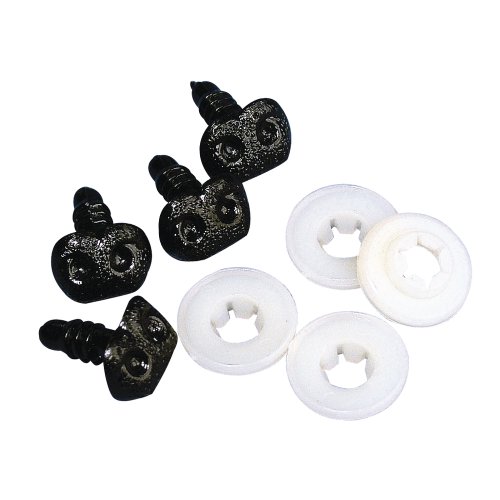 5 x Plastik-Tiernase 15mm, schwarz