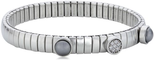 Nomination Damen-Armband Lotus Stahl Silber Steine Zirkonia Swarovski graue Perle 043112/014