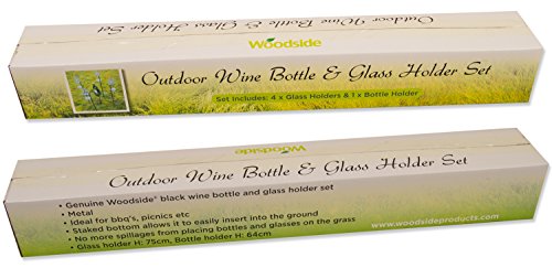 Woodside – Weinflaschenhalter & Weinglashalter mit Tasche für den Garten – Zum Grillen/für Picknicks - 6