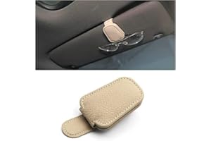 OWOAOOwl Brillenhalter für Auto Sonnenblende,Universal Leder Auto Sonnenbrillen Halter,Magnetische Sonnenbrillenhalter Ticket Clip,Auto Visier Zubehör Sonnenbrillen Halterung (Weiß)