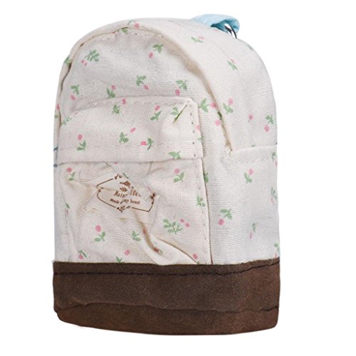 Preisvergleich Produktbild Ouneed® Kinder Schultaschen Schulrucksäcke , Canvas Mini Blumen Rucksack Frauen Mädchen Kinder Günstige Münzen Beutel (Weiß)