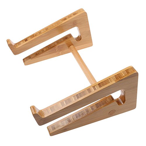 HuntGold Universell Abnehmbare Holz Bambus Halterung Halter Ständer für Laptop