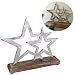 Produktbild LS-LebenStil Deko-Objekt Stern Holz-Sockel Alu Braun Silber 19x18x5,5cm Stehend
