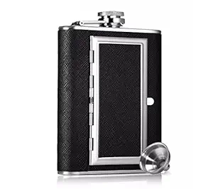 NISUN Stainless Steel Wine Holder/Whiskey Holder/Liquor Holder Pocket Hip Flask Set 7 Oz(200 ml) with Funnel and 2 Shot Glasses