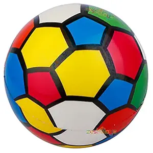 zest 4 toyz Football Soccer Toy Ball Soft Foam Baby Ball Educational Light Weight for Kids Boys Girl - Multicolor (Pack of 1) Assorted Design