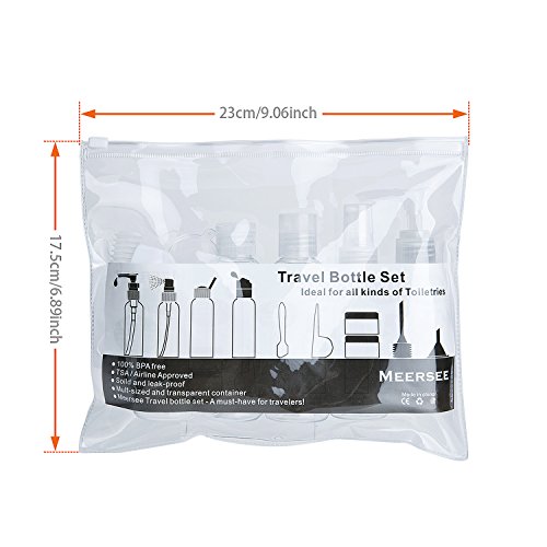 Reise Flaschen Set – Meersee Kunststoffflaschen für Flugreisen, Auslaufsichere Reiseflasche, Behälter für Accesoires/Shampoo/Spülung/Cremes - 7