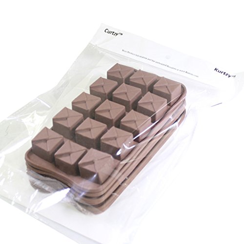 6er Set Flexible Pralinen Bonbon Eiswürfelschale aus Silikon zum Backen oder Einfrieren – Schale mit 90 Modellierförmchen von Kurtzy TM - 6