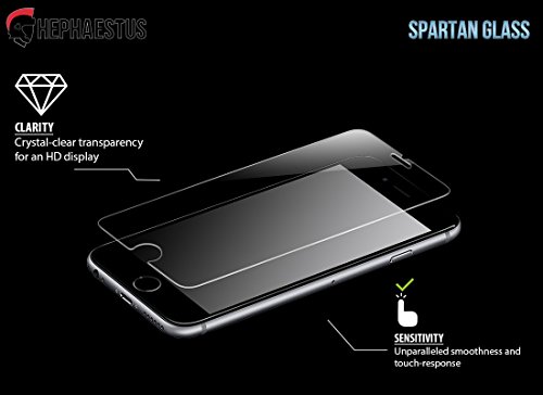 HephaestusÂ® SPARTAN GLASSÂ® 0.33mm 9H Clear HD Lifetime No Bubbles Shatterproof Tempered Glass Screen Protector for Apple iPhone 7 & iPhone 8 [4.7inch]