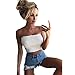 Produktbild IMJONO.Frauen trägerlosen Elastischen Boob Bandeau Tube Tops BH Dessous Brust Wrap(Weiß.Small)